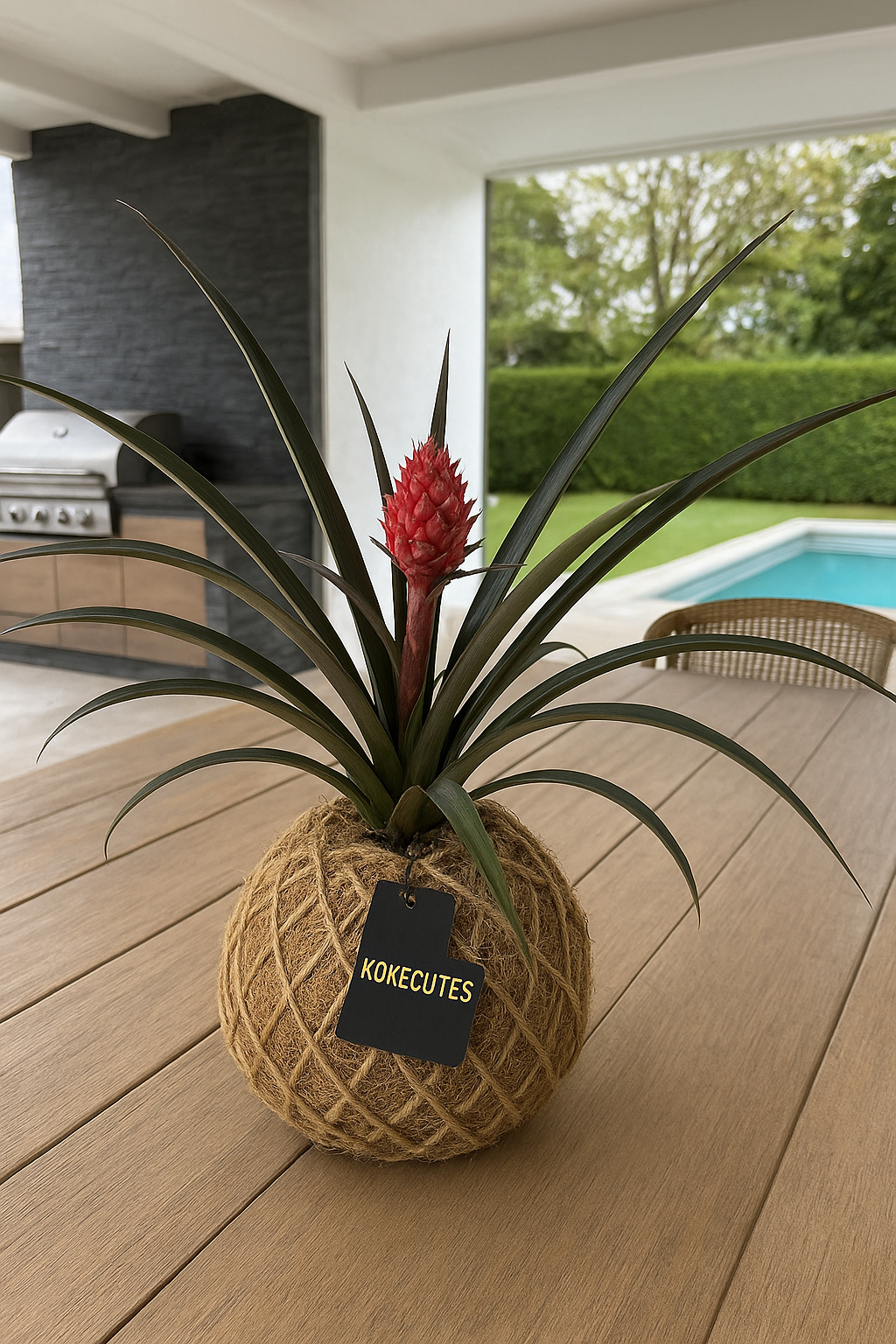 mini me pineapple plant Bromelia Pineapple Kokedama – KOKECUTES